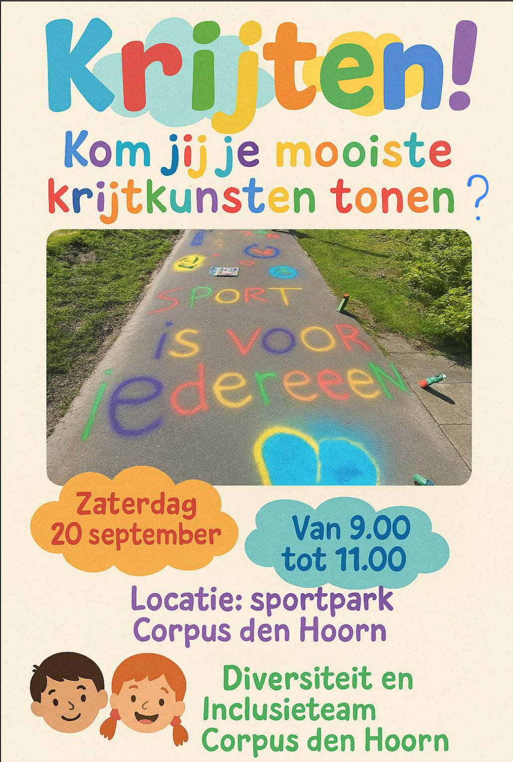 KRIJTEN! Zaterdag 20 september